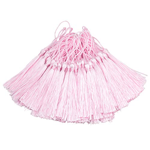 100Pcs 5 Inch Silky Bookmark Tassels for Jewelry, Souvenir(Water Pink) - color: Water Pink