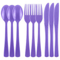 Kochorie 300 Pieces Purple Plastic Silverware, Disposable Plastic Utensils, Heavy Duty Cutlery Set Heavyweight Flatware Includes Spoons Forks Knives for Birthday Party Prom Night Wedding Dinner - color: Purple