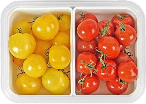 carrotez 2 Compartment Food Container - 2 Cup (480ml) - color: White, size: 2 Compartment (2 Cup)