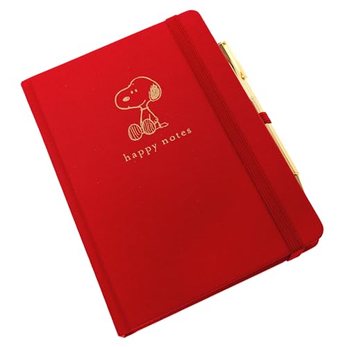 Snoopy Lined Journal Plus Pen by Graphique Luxe Collection, Hardcover Diary Notebook for Writing, Gold Foil Embossing, 160 Pages, 6” x 8” - color: Snoopy