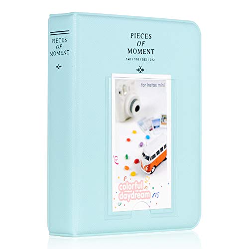 Ablus 64 Pockets Photo Album for Fujifilm Instax Mini 11 90 70 50S 26 25 9 8 8+ 7S Instant Camera, Polaroid Snap Z2300 PIC-300P Film & Kpop Photocards(Ice Blue) - color: Ice Blue