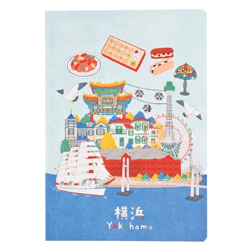 NOLTY JAPAN NOTE, A6 Notebook Featuring Japanese Design, Yokohama, JP0107 - color: Yokohama
