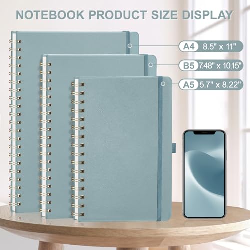 AHGXG Dotted Journal, 110 Pages, A4 (8.5" x 11") - color: Gray Blue, style: A4-Dotted