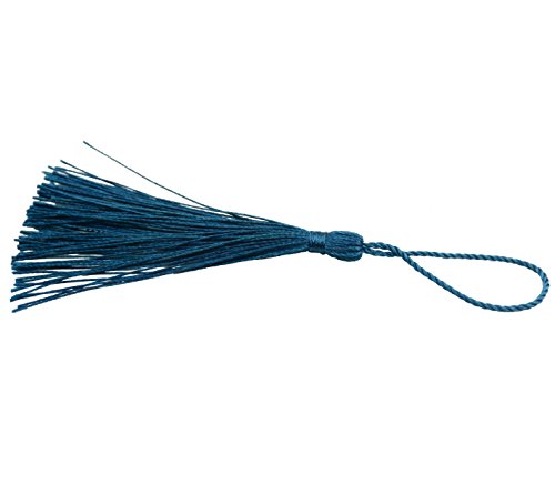 100Pcs 5 Inch Silky Bookmark Tassels for Jewelry, Souvenir(Dark Teal) - color: Dark Teal