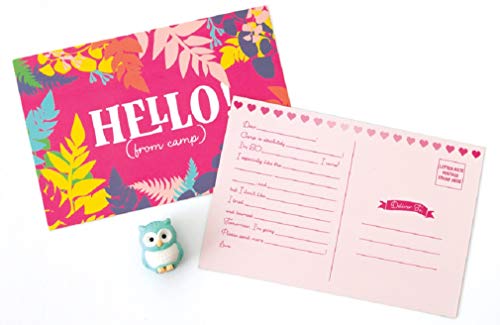Playhouse 28-piece Happy Camper Girls Stationery Set with Tote and Pen