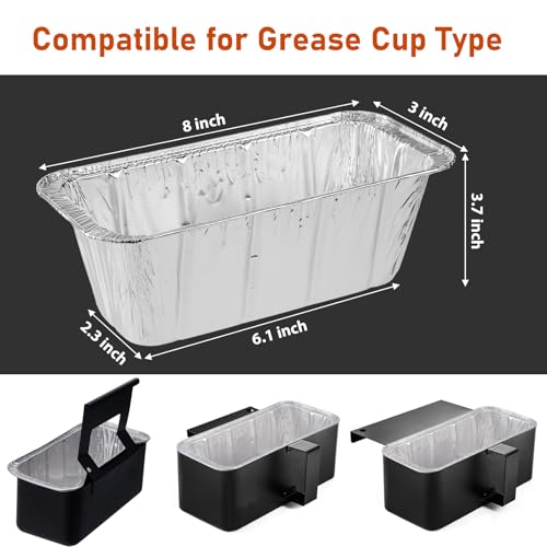 100 Pack Grease Cup Liners Compatible with Blackstone Griddle 5017 - Griddle Accessories, Disposable Grill Grease Tray, Aluminum Foil Drip Pan Grease Catcher Cup Liner for 17, 22, 28, 36 Inch - size: 100 Pack
