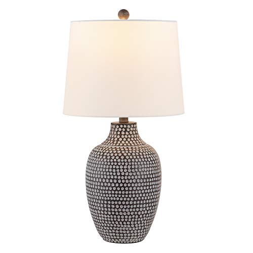 SAFAVIEH Lighting Collection Resler Modern Brown Dot 25-inch Bedroom Living Room Home Office Desk Nightstand Table Lamp (LED Bulb Included)