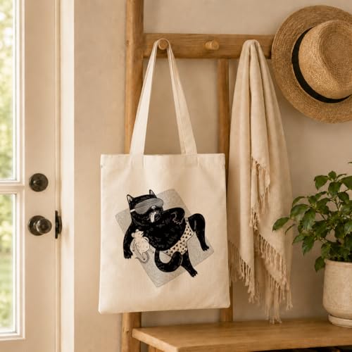Funny Canvas Tote Bag, Reusable Shoulder Grocery Bag, Holiday Gift Bags for Friends, 13.7x15.7 inch - color: Style 11