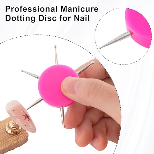 Nail Dotting Tool, 6-in-1 Metal Dotting Tool Nail Art, Pink - color: Pink, 1pcs, 6-in-1