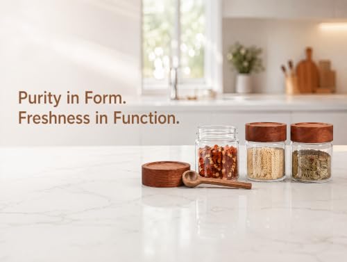 6‑Pack Small 8 Fl Oz (240 ml) Glass Jars w/Wood Lids & Spoons - color: M-lucency, size: 8 fl oz
