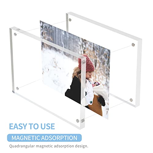 Sezanrpt 8.5''x11'' Acrylic Picture Frame, Perspex Photo Frame for Wedding Pictures, Tabletop Freestanding Certification Frame 12mm + 12mm - size: 8.5'' x 11''