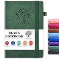Blank Journal Notebook 5.9"×8.5", Leather Sketchbook,160 Pages Sketch book - color: Green, size: Blank Page