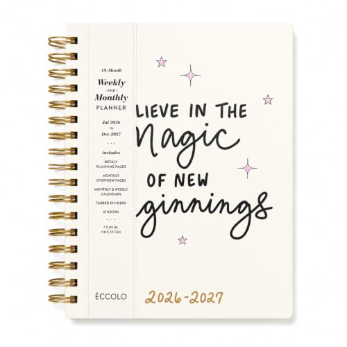 WORLD TRAVELER Academic Planner School Organizer Jul 2026-Dec 2027, 7"x9" - color: Ivory Magic