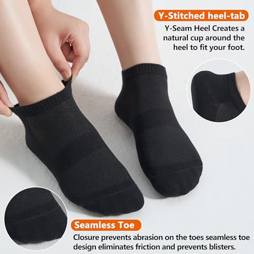 ATBITER 12 Pairs Ankle Socks Womens/Men Thin Low Cut No Show Athletic Socks - color: 12 Pairs Black, size: Medium