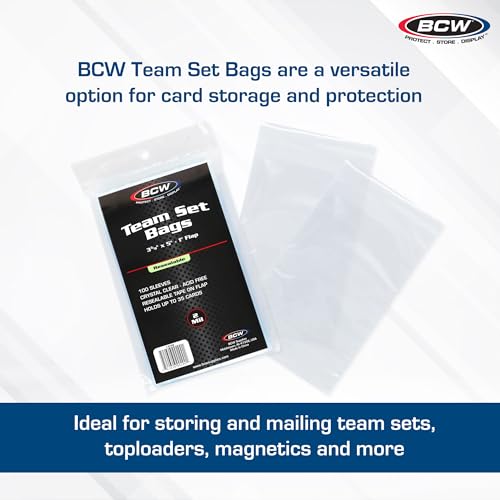 BCW Resealable Team Set Bags, Holds 35 Cards or 5 Toploaders, 400 Count - size: 300 Pack