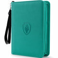 Fabmaker 4 Pocket Zip Card Binder, PU Trading Card Binder for 320 Cards - color: Turquoise, size: 4 Pocket - 10.2" x 7.5"