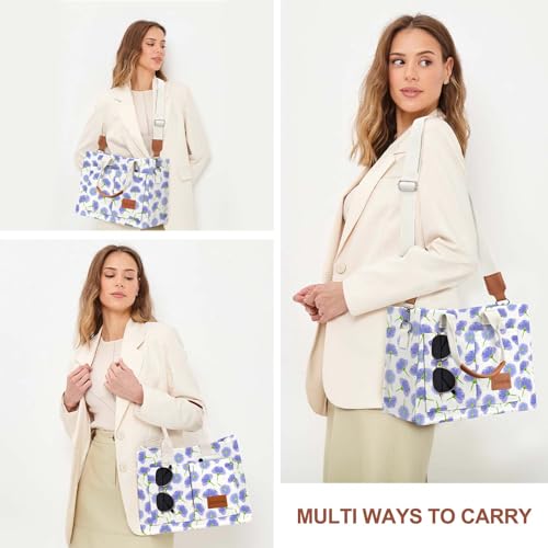 LHMTQVK Canvas Tote Bag for Women, Work & Bible Study Handbag - color: Forget Me Not