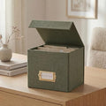 Beautiful Greeting Card Organizer Box With Dividers Holds Up to 300 Cards - color: Sage