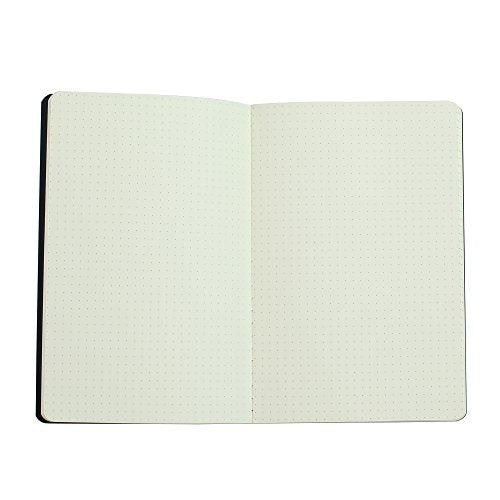 TWONE 6 Pack Notebooks Journal - 60 Dot Grid Page/30 Sheets, Premium Thick Paper Soft Cover Journal for Travel, Office, Work, Office, Home, School, Business Writing, 5.5 x 8.25 (Black) - style: Dotted
