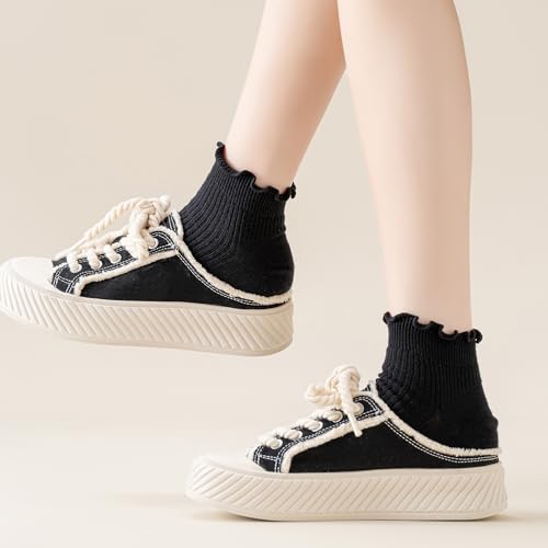 Mcool Mary Womens Ankle Ruffle Socks 6 Pack - color: Black, size: 5-9
