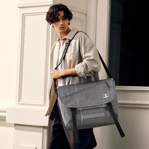OIWAS Messenger Bags for Women 17 Inch Laptop Crossbody Bags for Men, Grey - color: Grey, size: 17 Inch
