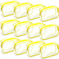 Weewooday 12 Pcs Clear Cosmetic Bags PVC Zipper,Medium,Yellow - color: Yellow, size: Medium