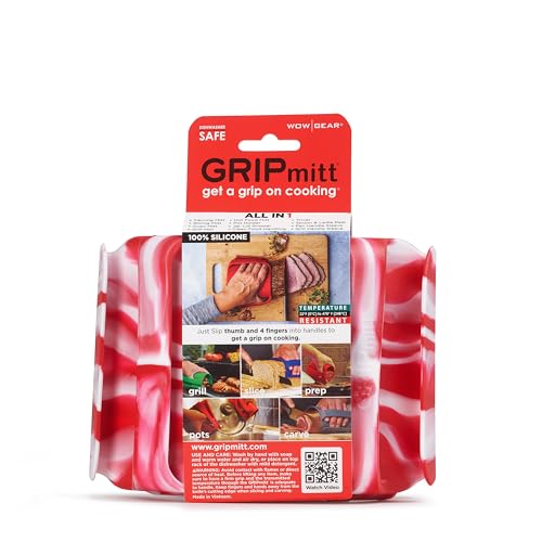 Silicone BBQ & Kitchen Mitt - 2pk Set (Camo Red, Small/Medium) - color: Camo Red, size: Small/Medium