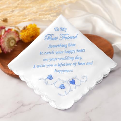 Wedding Handkerchiefs Something Blue Gifts for Bride & Groom - color: Wedding Gift from Friends