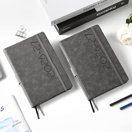 Planner 2026-2027 - Weekly & Monthly 2026-2027 Planner with Pen Loop - style: Grey, 5.75" x 8.25"| 26-27