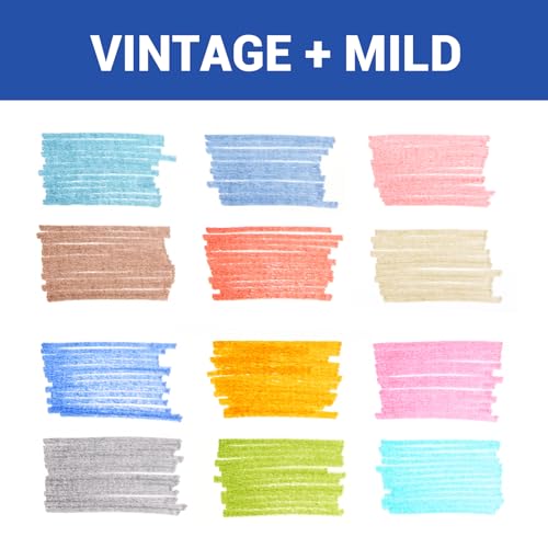 WRITECH Retractable Highlighters Assorted Colors: Chisel Tip Click Aesthetic Highlighter Marker Pens Pack Multi Colored Ink No Bleed Smear for Highlighting Journaling (12ct Mild+Vintage) - color: Mild+Vintage, size: 1 Count (Pack of 12)