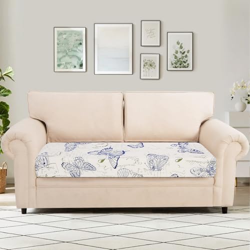 SearchI Stretch Printed Sofa Couch Cushion Covers Replacement Chair Cushion Slipcovers Sofa Seat Cover Furniture Protector Sofa Slipcover Soft with Elastic Bottom(Medium, Butterfly Pattern) - color: Butterfly Pattern, size: Medium