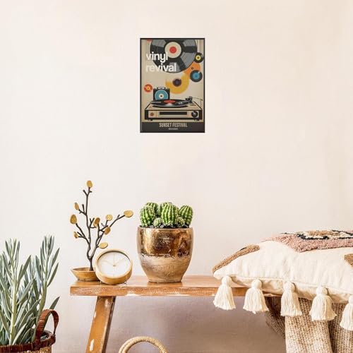 Vintage Japanese Records Poster Retro Music Records Canvas Wall Art Modern Mid Century Vinyl Lover Aesthetic Prints Painting For Home Bedroom Dorm Living Room Wall Decor 24x36in Framed - color: Multi 04 Framed, size: 24"L x 36"W