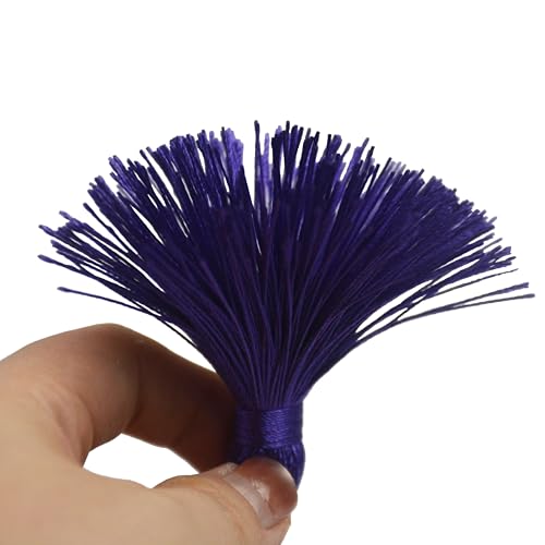 20Pcs 4.3 Inch Silky Mini Craft Tassels for Earrings, Souvenir(Dark Purple) - color: Deep Purple