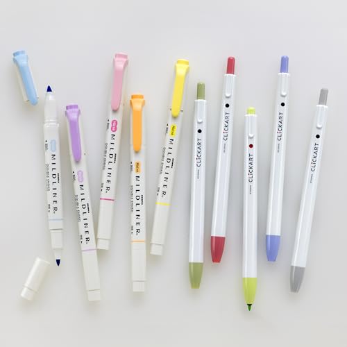 Zebra Pen Journaling Set, MILDLINER & CLiCKART, Assorted Colors, 10-Pack - style: Premium Journaling Set 12 Pack