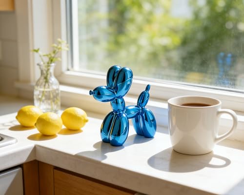 4 Inch Shiny Blue Balloon Dog Sculpture - color: Shiny Blue