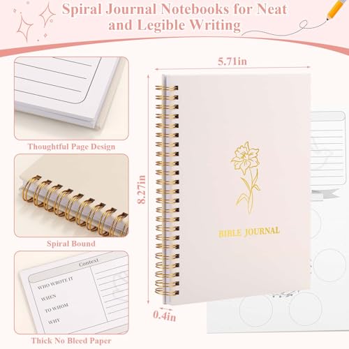 Flasoo 106 Pack Bible Study Supplies Journaling Kit for Women, Church Journal Note Taking Annotation Kit, Tabs and Highlighters Set with Pencil Case and More Bible Accessories Christian Gift - color: pink