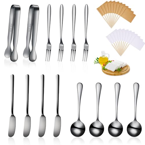 Patelai 14 Pcs Charcuterie Utensils, Cheese Butter Knives Forks, Black - color: Black