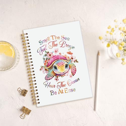 MOFUYU Turtle Gifts Cute Spiral Notebook Journal for Women Men - color: white(Bible-2)