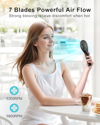 TriPole Handheld Mini Fan Battery Operated Small Personal Portable Fans Speed Adjustable USB Rechargeable Fan for Kids Girls Women Men Home Office Indoor Outdoor Travelling, Black - color: Black
