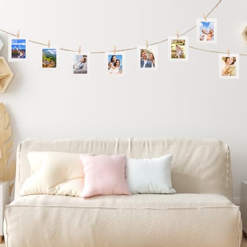 30Pcs 3x4Inch White Paper Photo Frames with String & Clips - color: White, size: 3x4inch