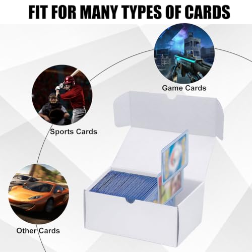 Trading Card Storage Box, 10-Pack 600 Count White Corrugated Cardboard Box - size: 10 Piece 7in for Standard
