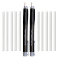 MozArt Eraser Pen Set 2 Pens + 10 Jumbo Refills for Mechanical Pencil - color: Black and White