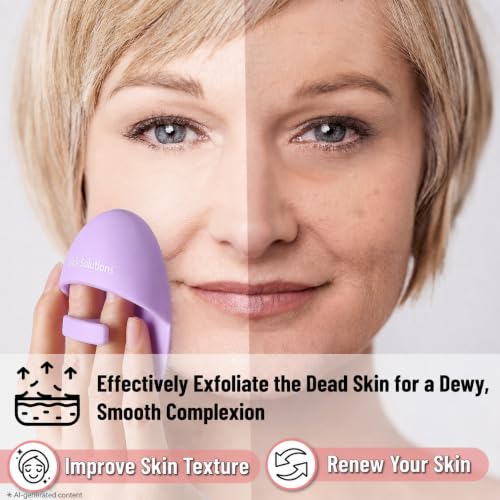 Slick- Silicone Facial Cleansing Brush, 4 Pack, Silicone Face Scrubber Exfoliator, Face Exfoliator Scrubber, Facial Scrubber for Face Cleanser Brush, Exfoliating Face Scrubber, Face Brush - color: Blue\pink\purple\orange