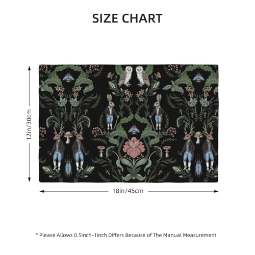 Forest Animals Placemats,Fairytale Botanical Floral Rabbit Design Table Place Mats 4 Pcs Non-Slip Heat Resistant Dining Room Tabletop Decor for Kitchen Party - color: Fgch-2, size: 12x18"Placemats x4