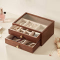 Black Walnut Wooden Jewelry Box for Women, 2 Layer - style: 2 Layer B