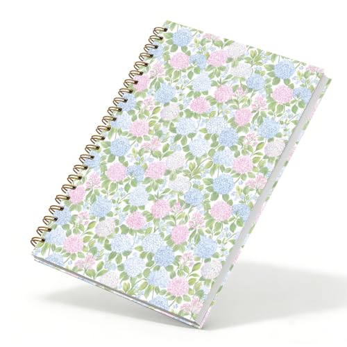 Qykwz Pink and Blue Hydrangea Spiral Notebook 5.5x8.3 - color: Color_I