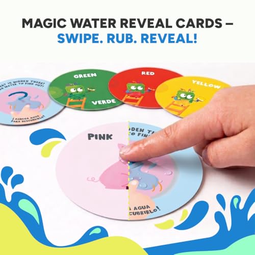 Kidrox Colors & Shapes Flashcards for Toddlers - Learn Colors & Shapes in English & Spanish | 40 Double-Sided Cards + 10 Magic Water Reveal Cards | Bilingual Educational Game for Kids Ages 3+ - color: Colors & Shapes