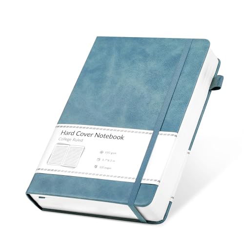 CAGIE Journal Notebook for Women Men Leather Journaling Diary Daily A5 Blue - color: Blue, style: Lined A5