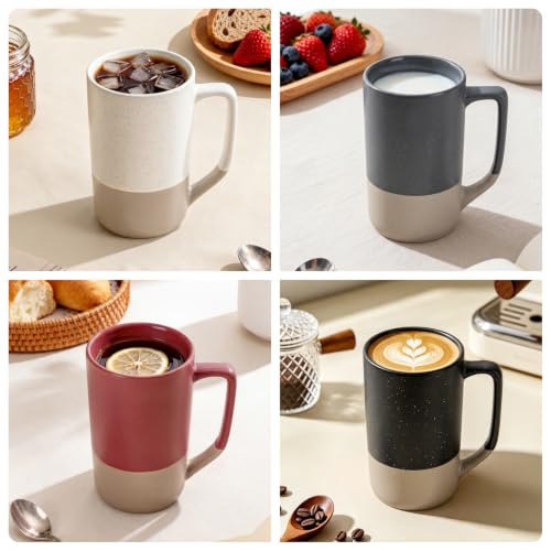 16 OZ Large Coffee Mugs Set of 4, Big Ceramic Tea Cup - color: Multicolour