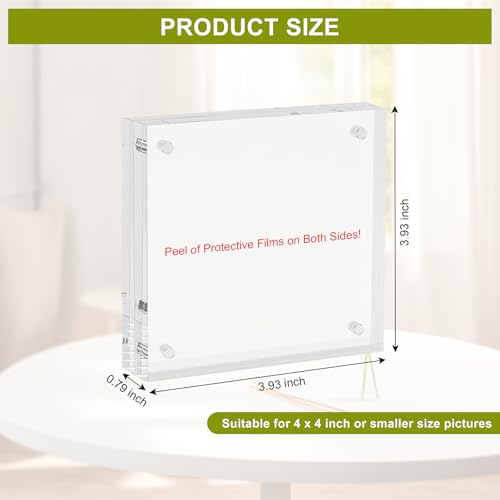 8 Pack 4X4 Inch Acrylic Picture Frames - size: 4X4